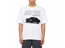 Rockinstone John Wick Chapter 4 Car White Adult T-shirt Size:s