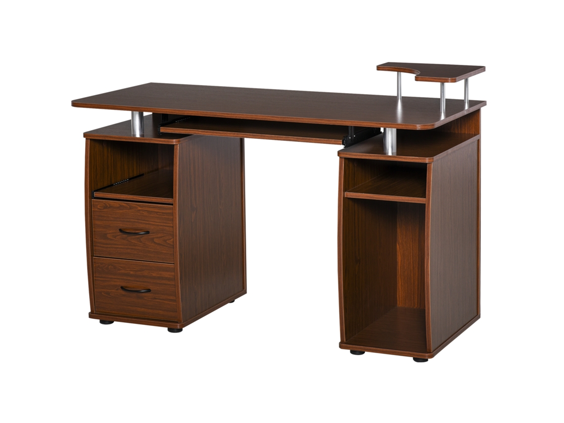 Mesa para Computador Melamina Cor Cor Nogueira 120x55x85 cm Homcom