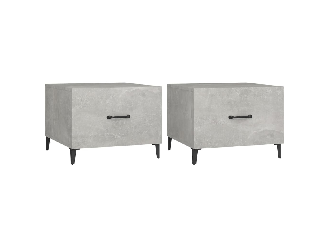 Mesas de centro + pés de metal 2 peças Sonoma Cinza MAISON EXCLUSIVE (50x50x40 cm)