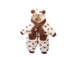 Roupas de Natal Pequeno Urso Marrom Engrossado Macacão Infantil Macacão Infantil 90Cm