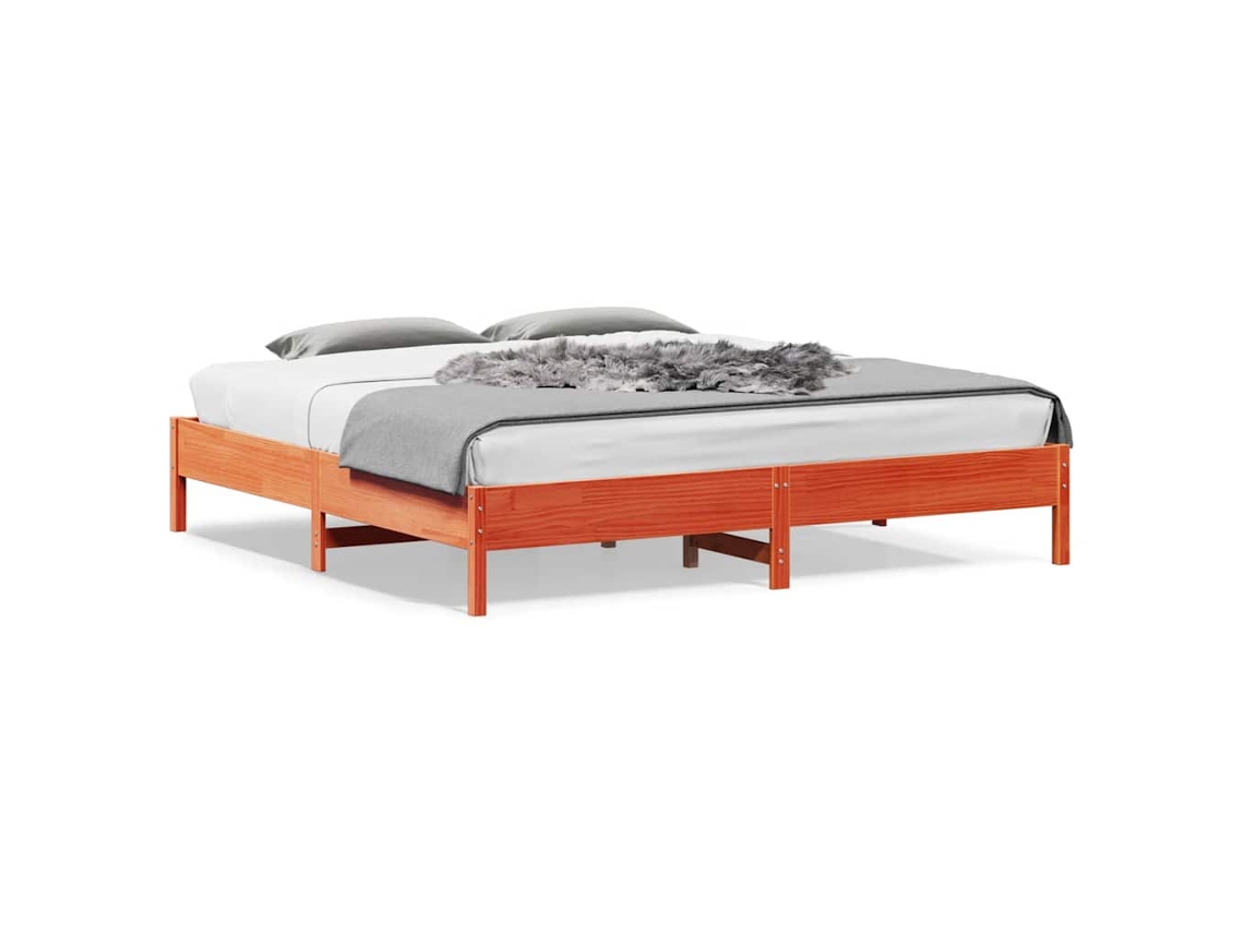Vidaxl Cama Sem Colchão 180x200 Cm Pinho Maciço Castanho-mel