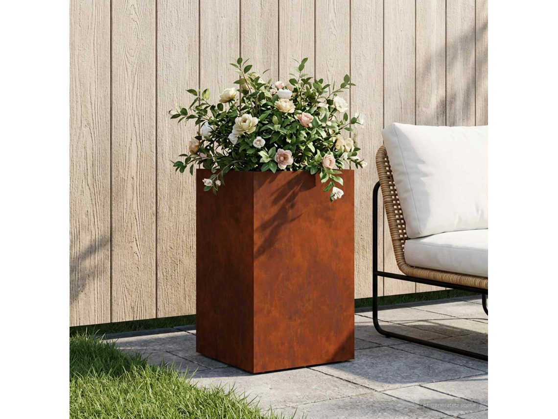 Vidaxl Vaso De Jardim Ferro Enferrujado 40 X 40 X 50 Cm Aço Corten