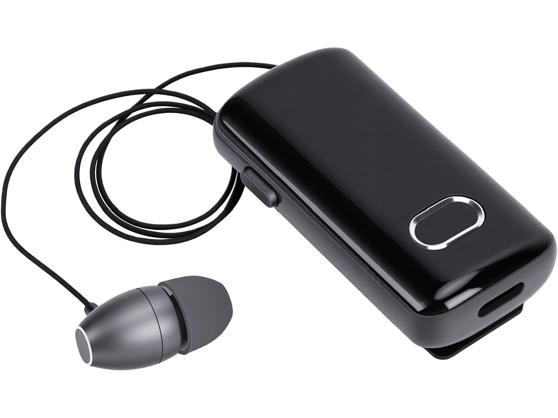 Fone De Ouvido Bluetooth, Sem Fio Retrátil Com Clipe, Visor Digital E