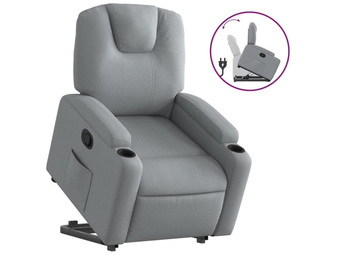 Stand Up Recliner Chair, Stand Up Recliner Chairs Vidaxl Cinzeto Tecido
