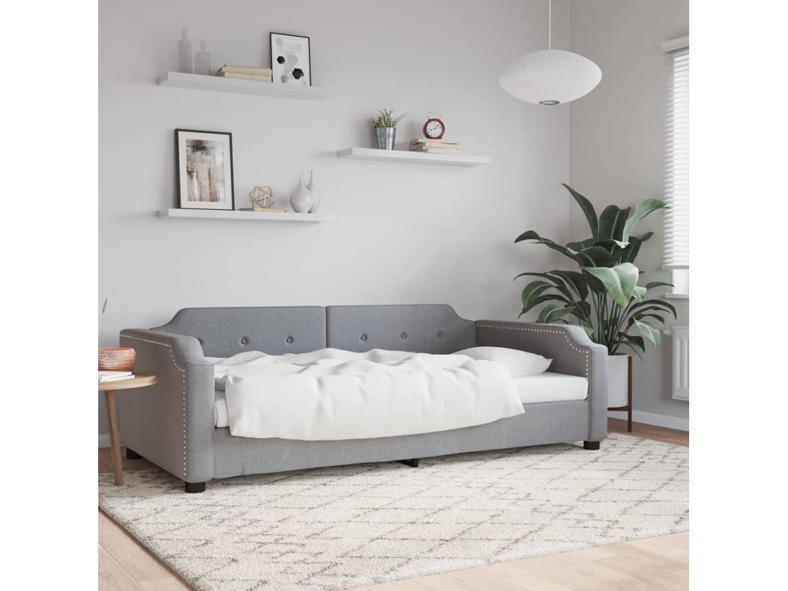Vidaxl Sofá-cama 80x200 Cm Tecido Cinzento-claro