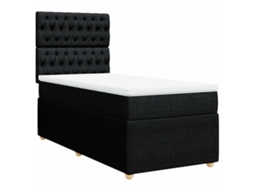 Cama com Molas/colchão 80x200 Cm Tecido Preto MAISON EXCLUSIVE