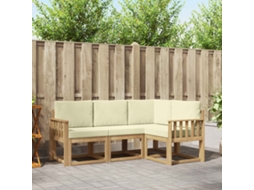 Vidaxl Conjunto De Sofás Para Exterior 4 Unid. Branco E Creme