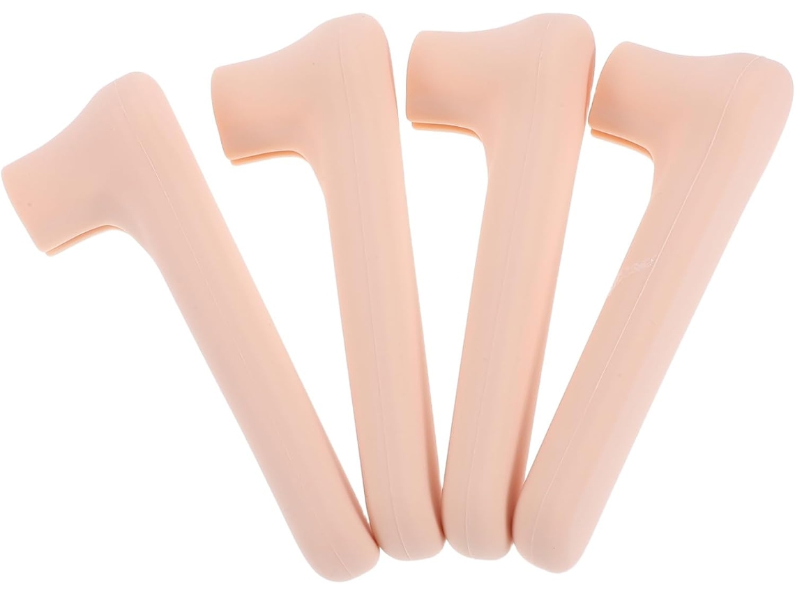 Capa Protetora De Silicone Para Maçaneta Porta, 4 Peças, Bege, Anticolisão