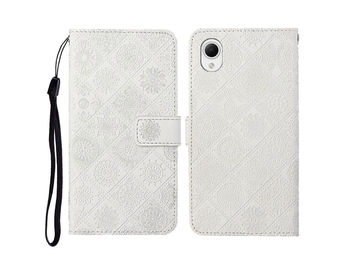 Capa De Celular Em Couro Com Padrão Étnico Em Relevo Para Samsung Galaxy A23e
