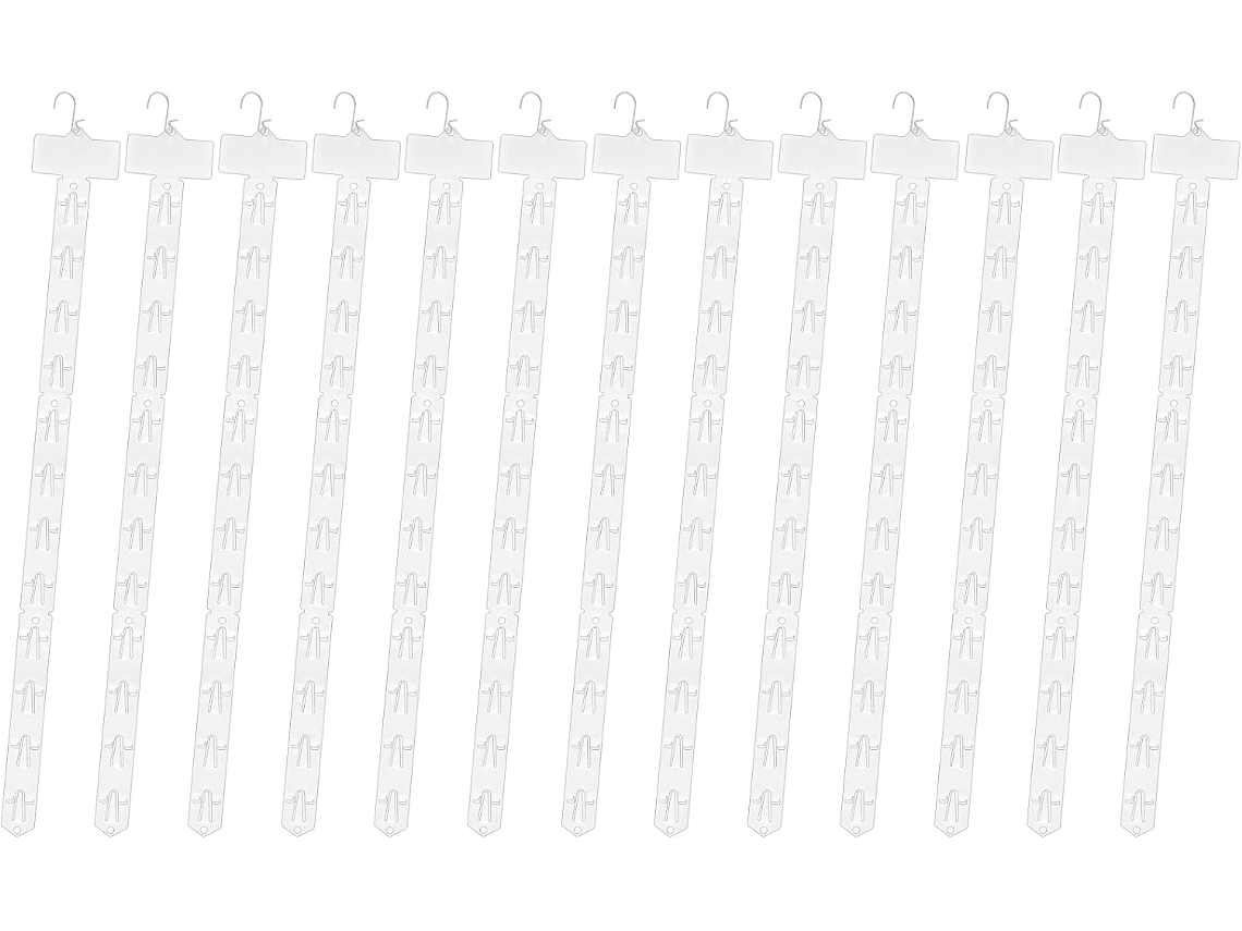 Emny Conjunto De 12-tiras Plástico Para Exibição Com Ganchos Em S, Clipes Para Pendurar Mercadorias Em Lojas