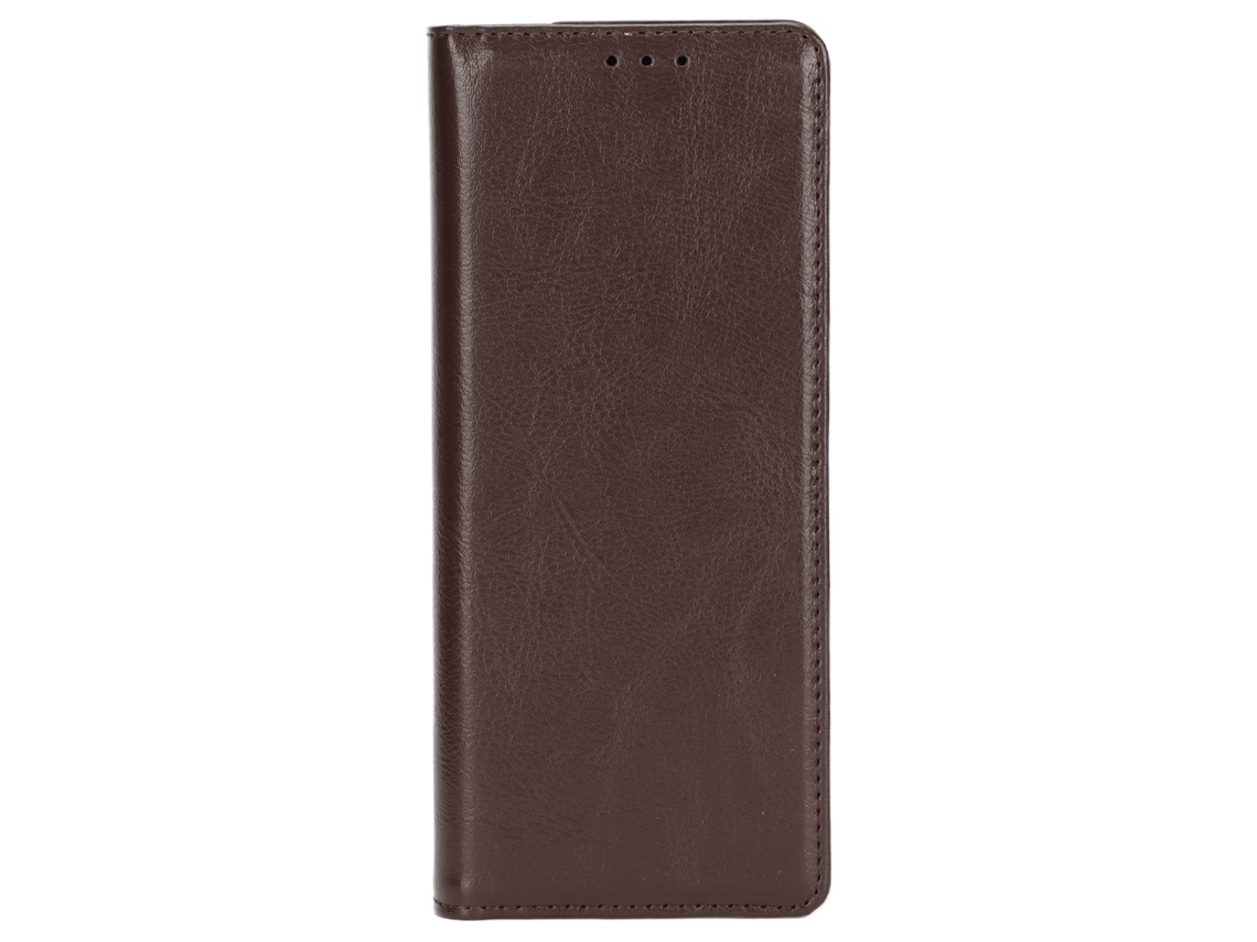 Aetheria estojo de Couro Protetor Anti Queda com Flap Magnético e Carteira Invisível para Galaxy Z Fold 2 Marrom Escuro
