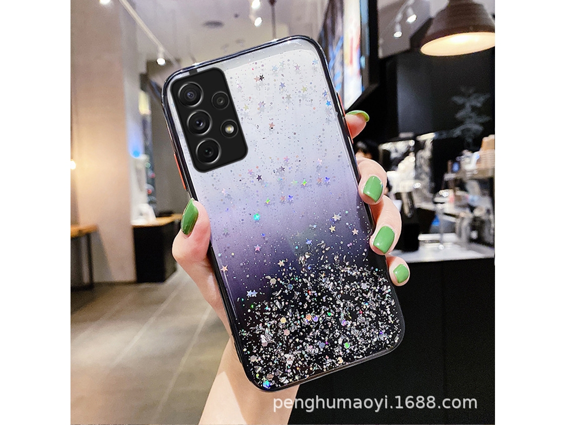 Capa de Telefone EOOCOO (epoxi com Glitter Estrela)