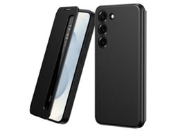 Capa De Couro Para Celular Galaxy A17 Com Janela Smart View