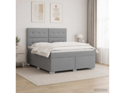 Vidaxl Cama Box Spring Com Colchão Cinzento-claro 160 X 200 Cm Tecido