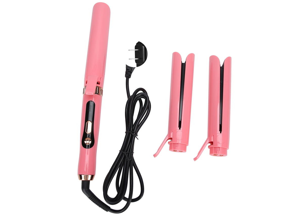 Prensa De Cabelo Elétrico 3 Em 1 Com 3 Cabeças Detacháveis Ferro De Alisar Plug Us 110v