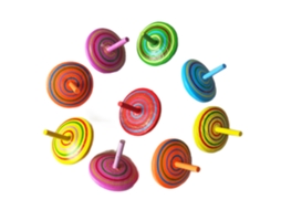 Primerox 10pcs Giroscópio de Madeira Giratório Brinquedo Anti stress Presente Infantil Colorido