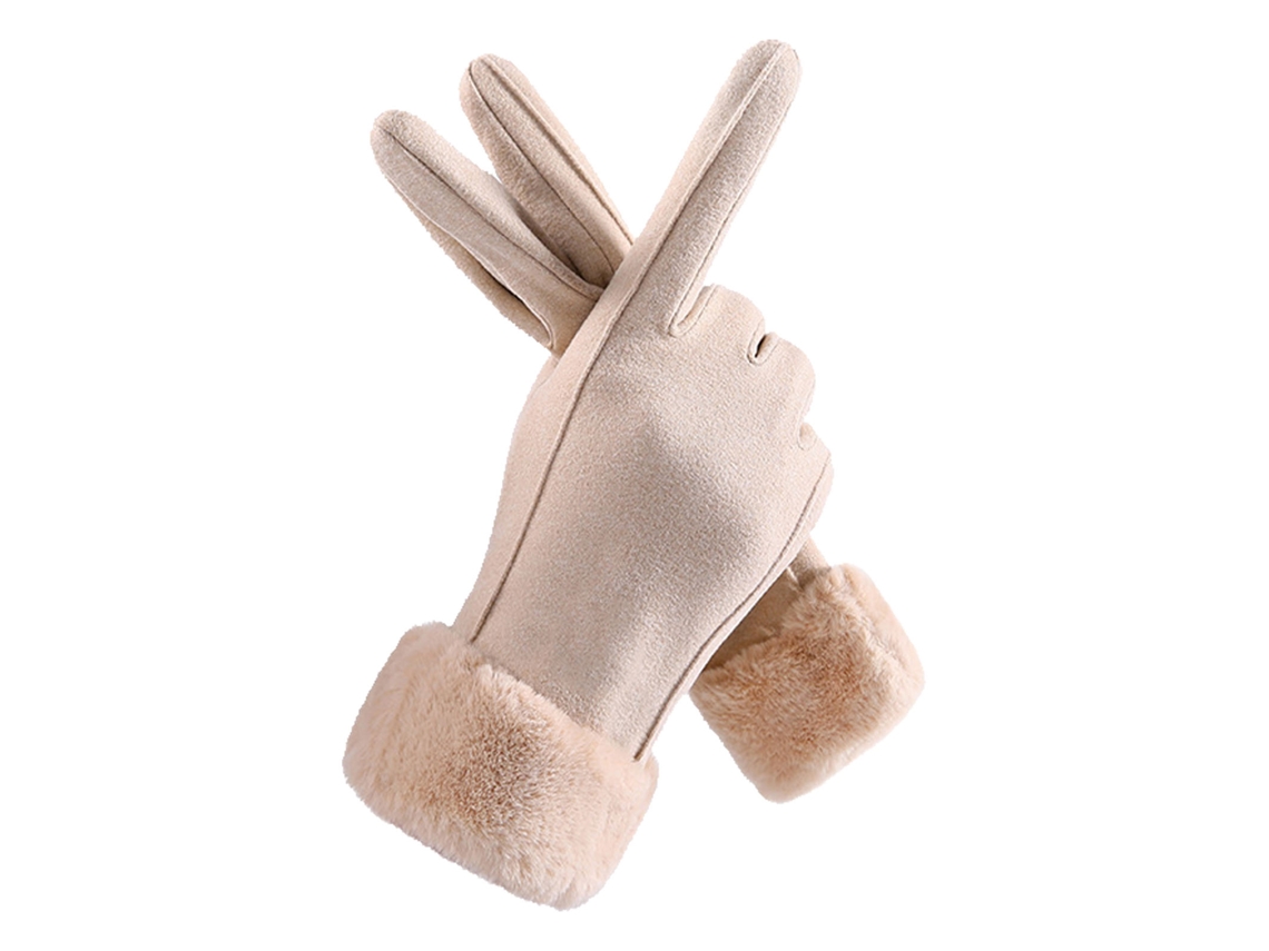 Mali luvas de Inverno com Tela Tática Warm Full Finger para Mulheres Adultas Corrida Ciclismo Clima Frio Marrom Claro