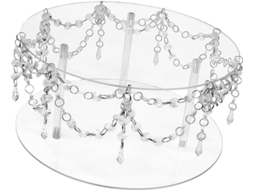 Elegante Suporte De Acrílico Para Sobremesas Com Contas De Cristal, Ideal Para Decoração De Doces E Eventos