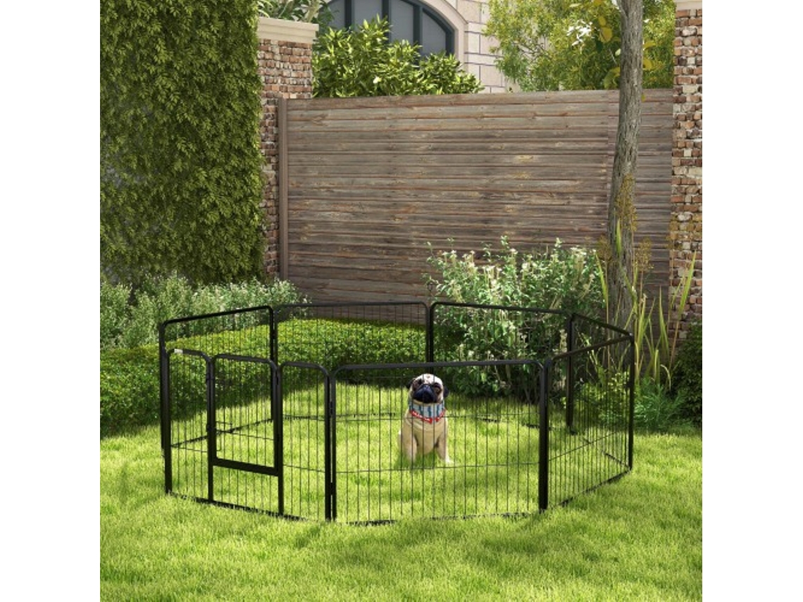 Parque Para Cães Com Porta 8 Painéis 60x80 Cm, Ideal Para Ambientes Internos E Externos Liptaptyn
