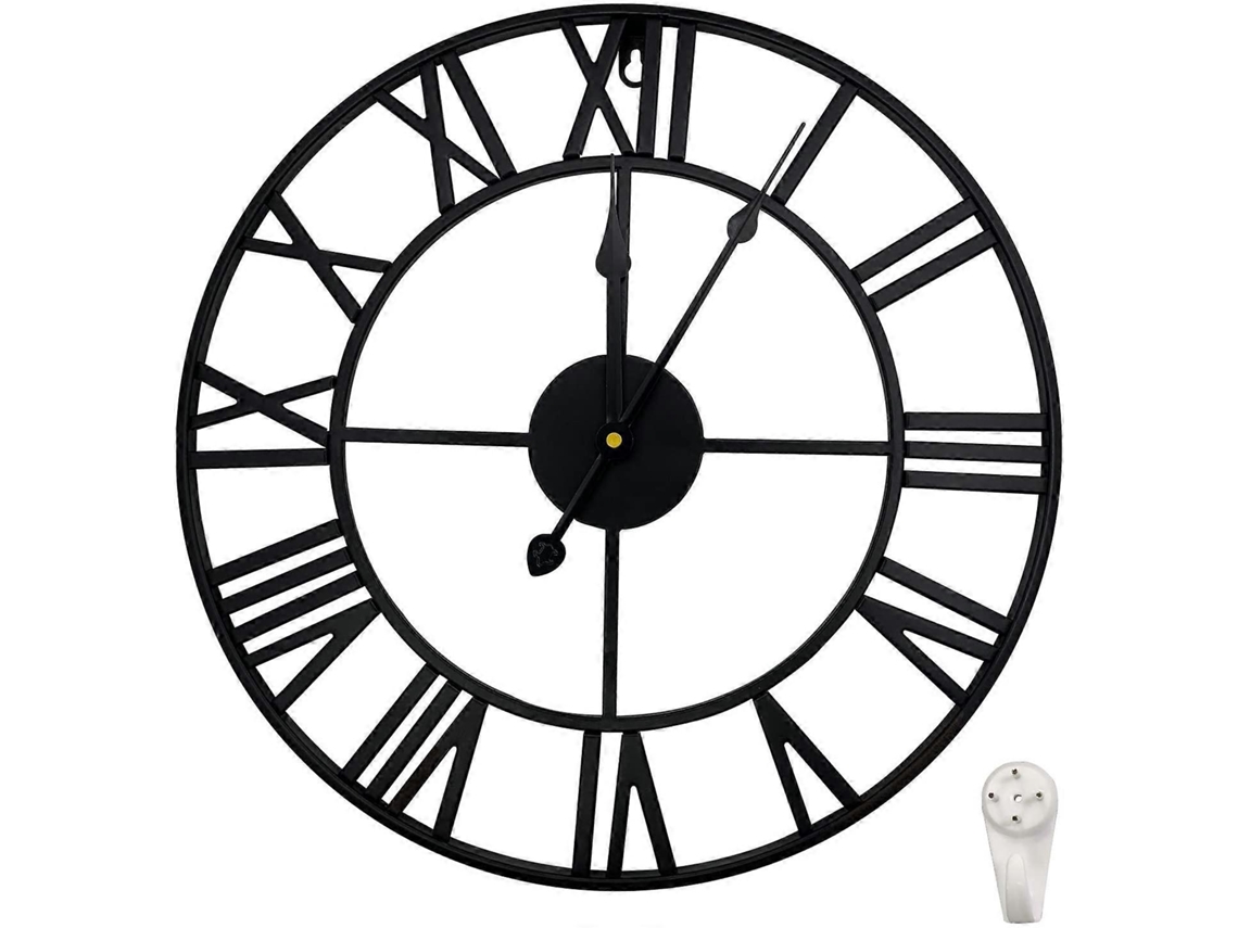Relógio De Parede Grande 40 Cm Silencioso Sem Tik Tik Metal Vintage