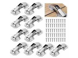 Conjunto De 10 Dobradiças Em Aço Liga Para Portas De Armários E Cozinha. De 7, 6 Cm