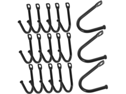 Conjunto 20 Ganchos Parede Reforçados Ferro Forjado Pendurar Ferramentas Jardim Equipamentos Pesados Suportes GOKOCO