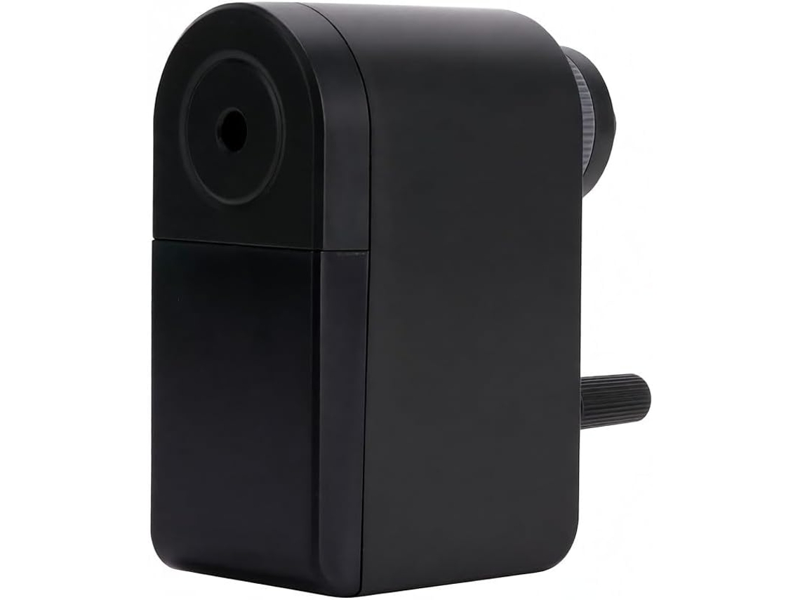 Porta-lápis manual com manivela, ajuste de ponta em ambos os lados.
