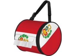 Porta Papel Higiênico Dobrável Com Estampa Da Bandeira Do Peru, Para Pendurar E Armazenar Rolos De Papel Possui Alça