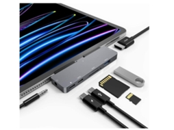 Adaptador Usb C Para Hdmi 4k 7 Em 1 Hdmi240409-5zzy Hub Usb C Para Ipad Pro 11 12.9 Ipad Air 5 Com Entrada De Áudio De 3 5 Mm Cinza*