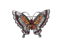 2026 broche para Mulher Borboleta Retrô Oco com Pedras Strass Antiderrapante Resistente para Jaqueta Ou Colar