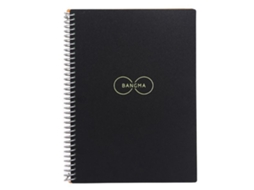 Caderno B5 Preto Pp Portátil Com Design De Linhas E Círculos Para Planejamento Diário
