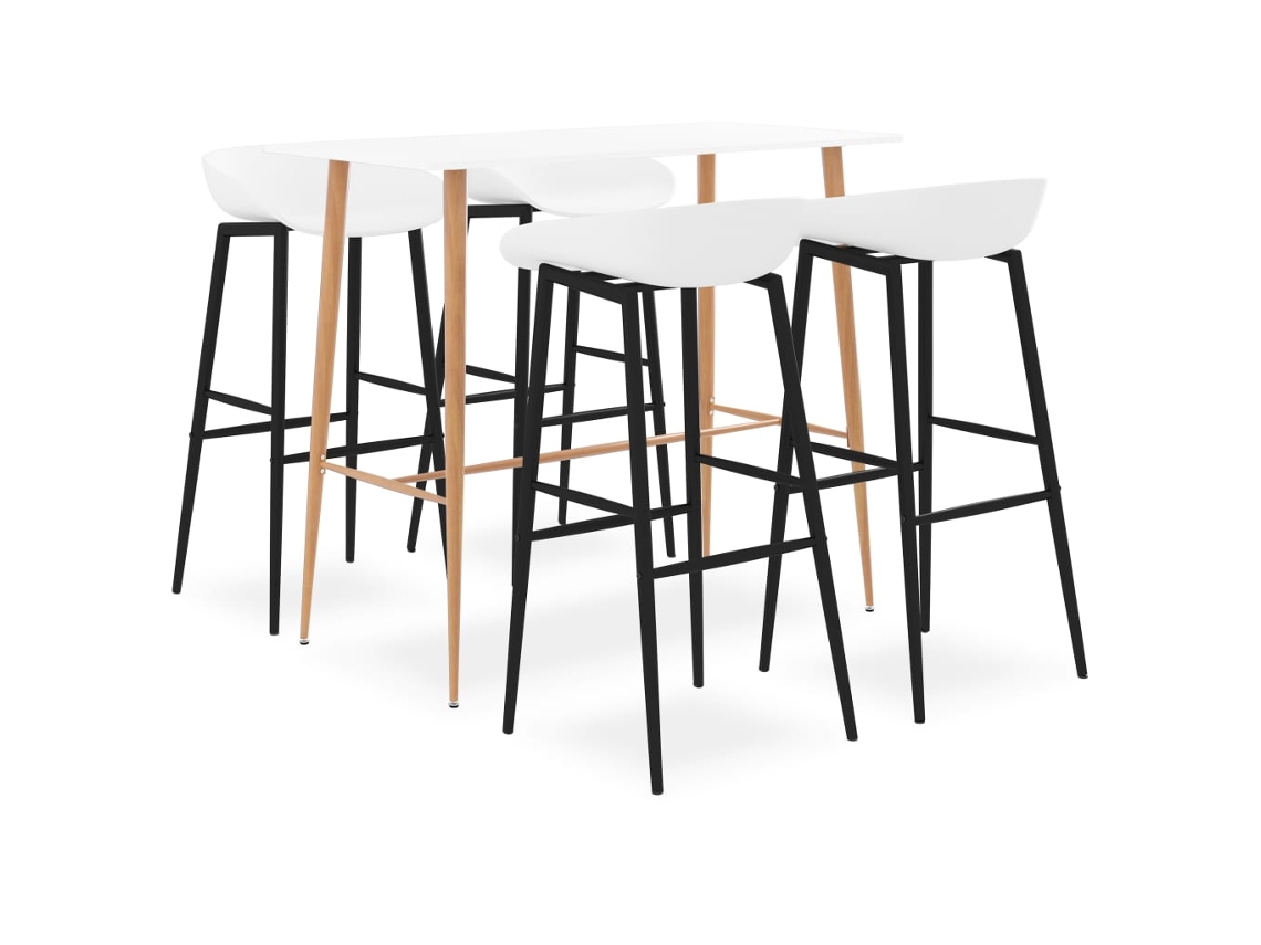 Vidaxl 5 Pcs Conjunto De Bar Branco