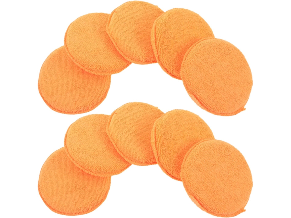 Conjunto de 10 esponjas aplicadoras de cera de microfibra laranja brilhante de 12,7 cm (5 pacotes)
