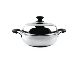 Panela de vapor de aço inox profissional 28cm para cozimento com placa de indução | S/MARCA