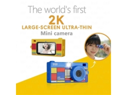 Polegar Camera para Chaveiro, Mini Câmera de Ação Retrô 2K, Câmera Digital CCD com Flash e Gravação em Loop. TAISHENGDA