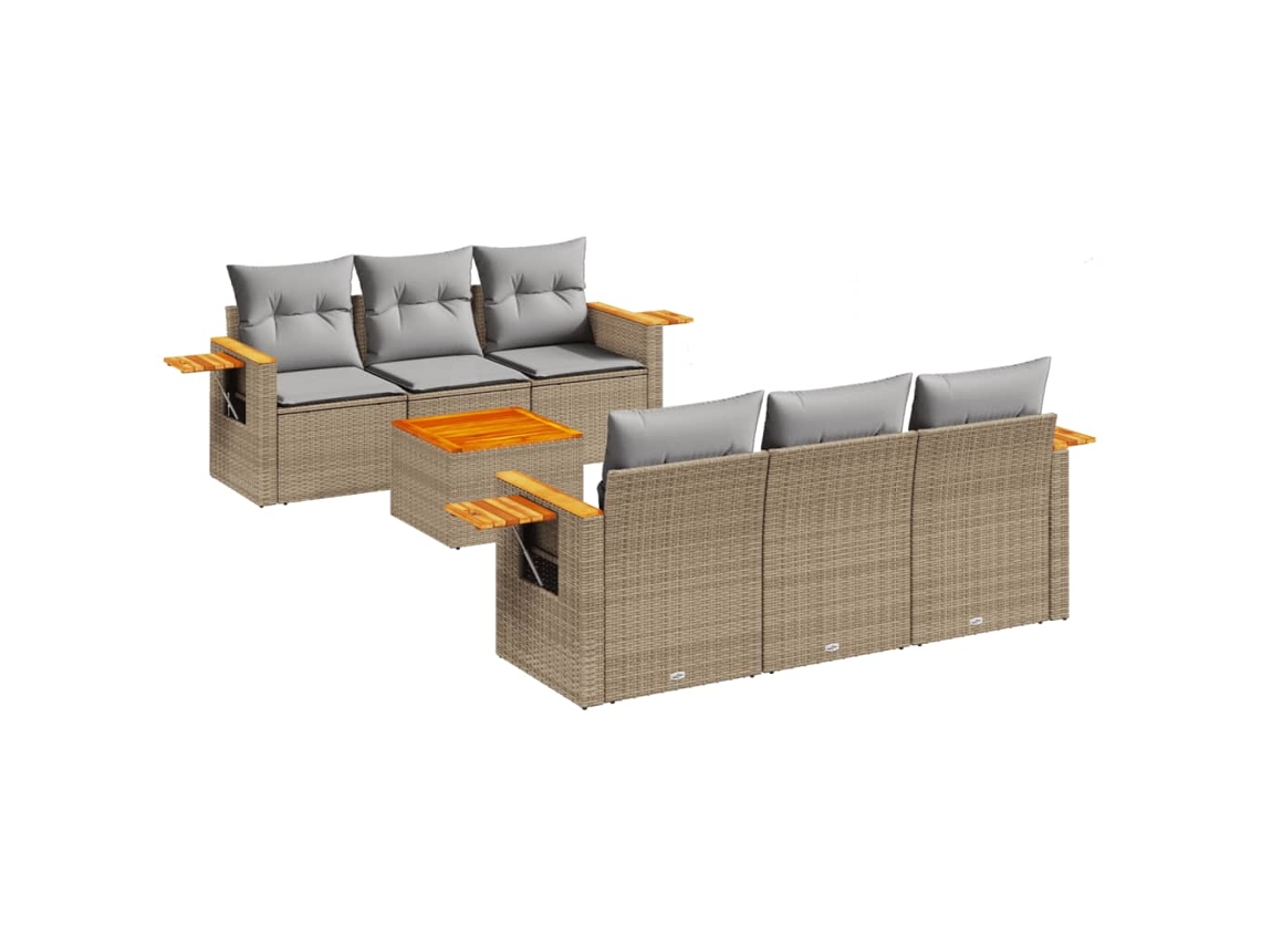 Garden Sofa Set, Garden Sofa Sets Vidaxl Bege Rattan / Vime (n/a)