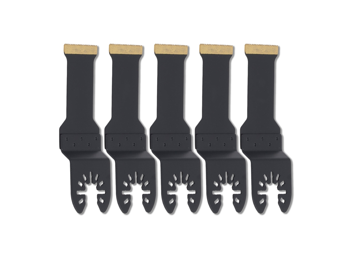 Kit com 5 lâminas de serra para ferramenta oscilante multifuncional profissional com revestimento de titânio, 28 mm.