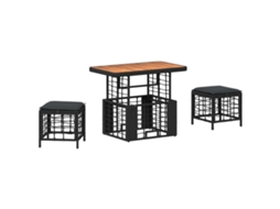 Maison Exclusive - Conjunto De Jantar Para Jardim 3 Unid. Preto E Cinza