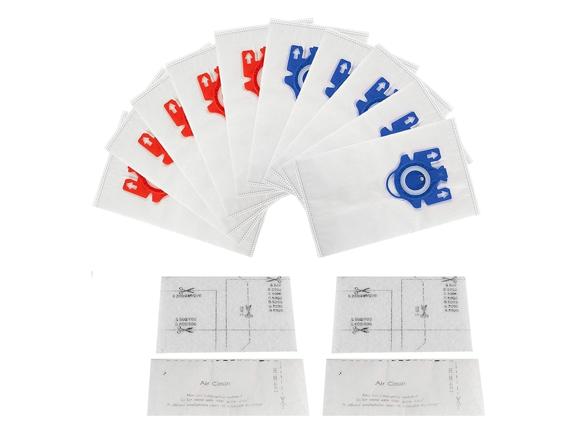 10 pacotes de sacos de pó para aspirador de pó de substituição, adequados para aspirador de pó miele fjm/gn série c3, s2, s5, s8