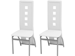 Vidaxl Cadeiras De Jantar 2 Pcs Couro Artificial Branco