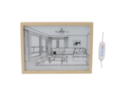 Quadro de parede iluminado com LED Baok-arte, com moldura de luz e sombra, 3 cores, ajustável para quarto e sala de estar, modelo L