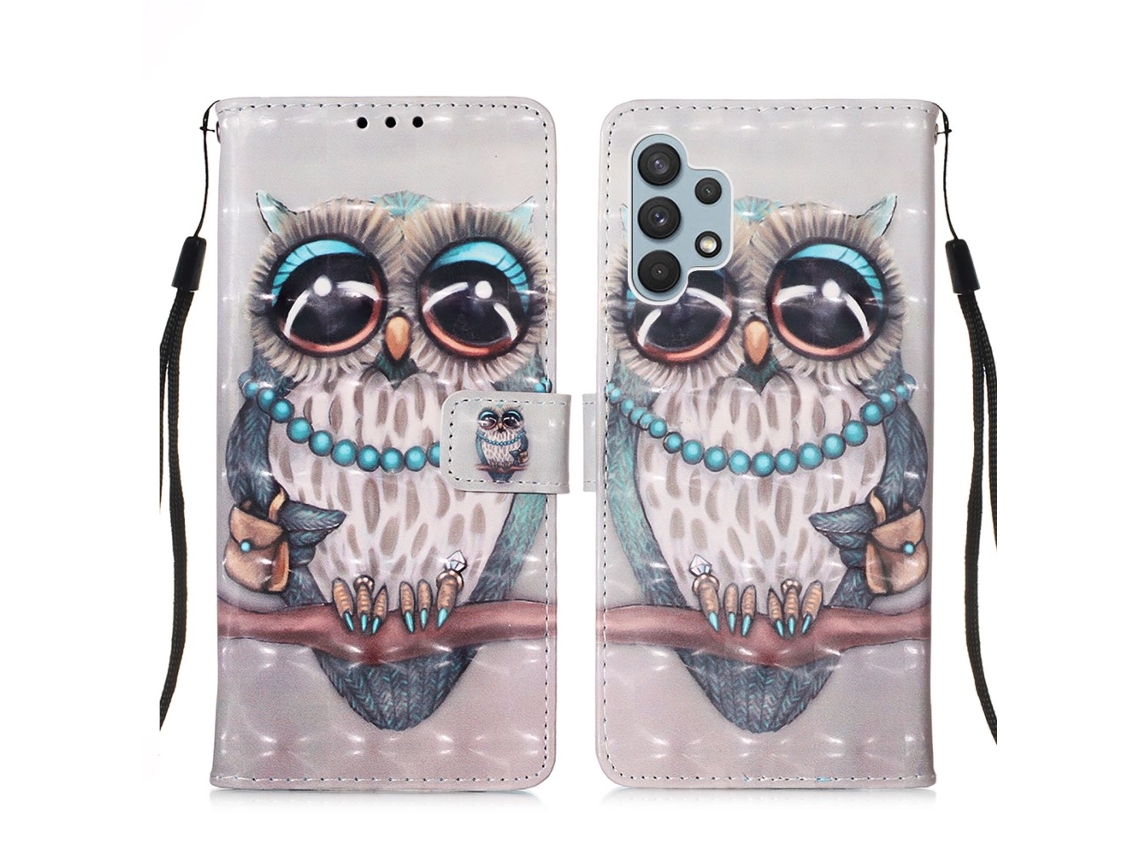 Capa Com Cordão Coruja Version Para Samsung Galaxy A32 Multicor
