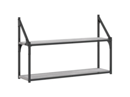 Wall Shelf, Wall Shelves Vidaxl Cinzeto Madeira Processada (80 X 21 X 51 Cm)