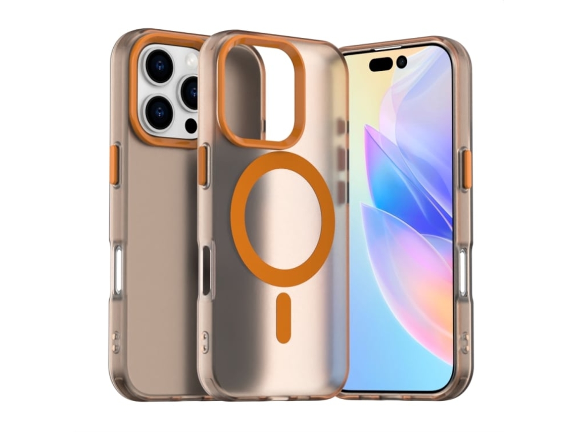 Capa Híbrida Para Iphone 16 Pro Max - Pc E Tpu Com Magsafe | Candy Design - Laranja