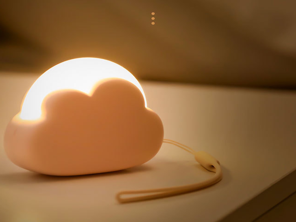 Lurelia Abajur Infantil em formato de nuvem com bateria recarregável via USB, 1200mAh, 3 horas e 10 horas de duração para bebês e crianças.