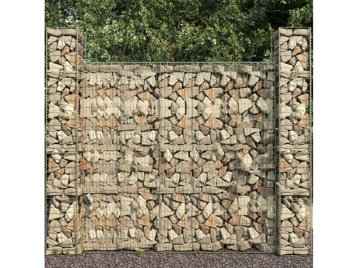 Vidaxl Cestos Gabião 3 Pcs Aço Galvanizado 25x25x197 Cm