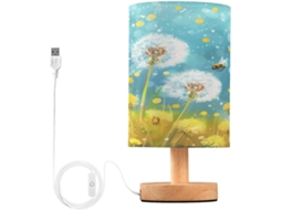 Luminária De Mesa Mnsruu Para Quarto, Sala De Estar, Com Design De Dente Leão, Abelha E Flor, Ideal Para Cabeceiras E