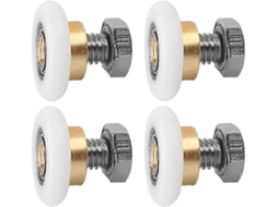 Rodillos Deslizantes para Porta de Ducha, Conjunto de 4, POM e Latão, Resistente à Corrosão S/MARCA
