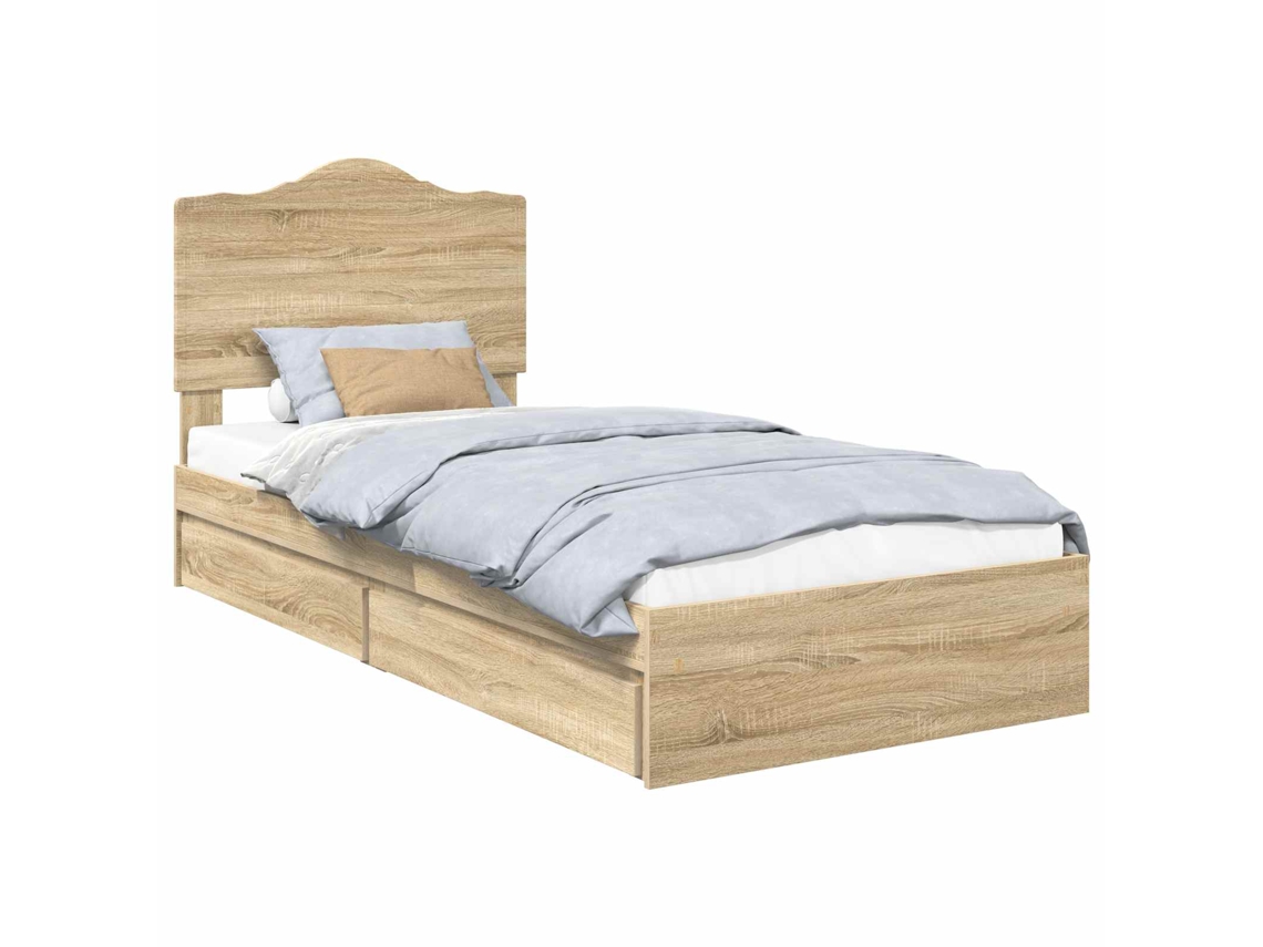 Cama com Armazenamento com Gaveta Carvalho Sonoma 90x200 cm MAISON EXCLUSIVE