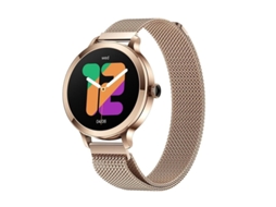 Relógio inteligente feminino com tela AMOLED de 1,106 polegadas, suporta chamadas, compatível com iOS e Android, à prova d'água IP68.